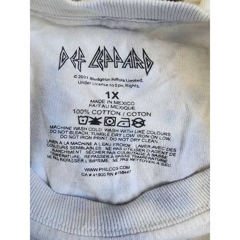 Def Leppard Long Sleeve Band T-Shirt High N Dry Plus Size 1X Tie-Dye - Picture 5 of 5